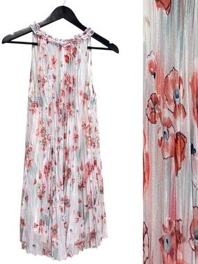 Wilfred Floral Accordion Pleat Mini Dress